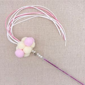 Cat Funny Stick Cat Wand Teaser Stick Feather with Small Bell Toy 40cm