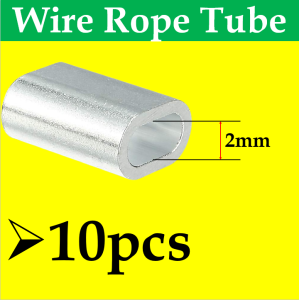 Maco 2-20pcs Wire Rope Tube Oval Sleeve 1-2-3-4-5-6-8-10-12mm Aluminum Crimp Wire Rope Sling Ferrule