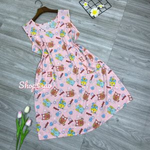 [SALE] [HCM] Váy lanh - Đầm ngủ mặc nhà tole lanh SHOP5SAO có túi (50-70kg)