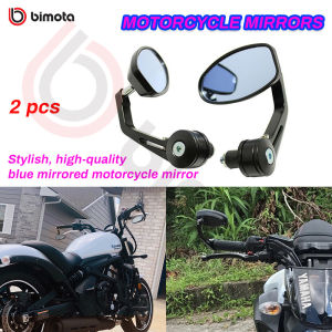 Bimota Motorcycle Rear View Mirror Universal 7/8" Round Bar End Rear Mirrors Oval Side View Mirror 1 Pair