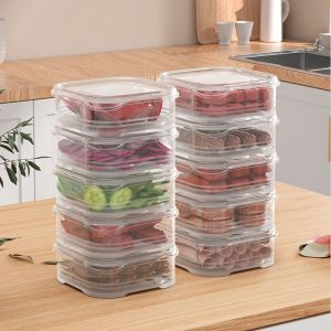 Bộ 10 hộp đựng thực phẩm trong suốt dùng cho tủ lạnh tiện lợi