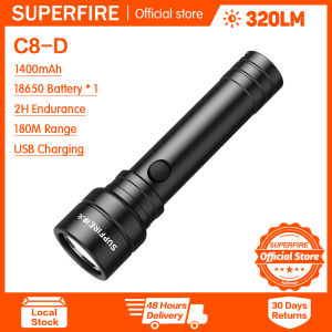 SUPERFIRE C8 (7W) LED Flashlight Portable Waterproof Torch Home Outdoor