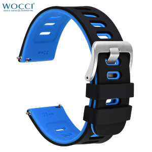 WOCCI Premium Silicone Watch Strap 18mm 19mm 20mm 21mm 22mm Bracelet for Samsung Galaxy Watch for Men Women Blue Black Orange2026