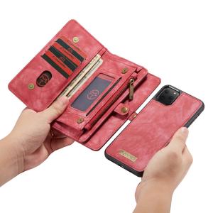 For Apple Iphone 11 Pro Max Case Luxury Retro Leather Card Holders Phone Cases Large Capacity Detachable Zipper Wallet Casing Cover