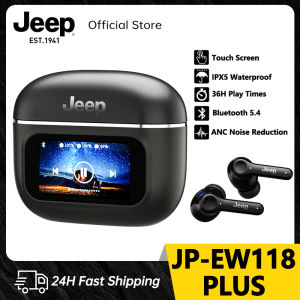 Jeep JP-EW118 Plus Earphone Nirkabel ANC Layar Sentuh TWS Earbud Noise Cancelling Bluetooth 5.4 Baterai Tahan Lama HiFi