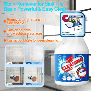 Bathroom Cleaner Stain Remover Ceramic Sink Cleaner Hand Wash Basin Cleaner Dirt Remover for Bathroom Tile and Washbasin Deep Cleaning Paste Household Cleaner