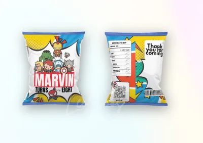 Personalised Chip Bag Birthday Goodie Bag/childrens day/teachers day/corporate gift