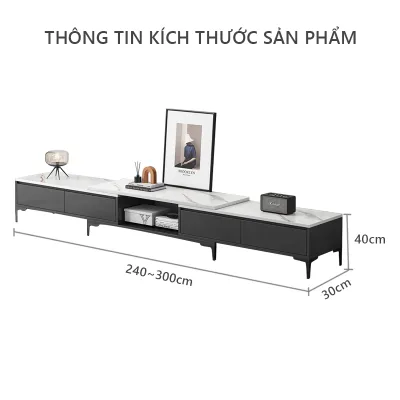 Kệ tivi thông minh màu vân đá phong cách Bắc Âu chất liệu gỗ MDF phủ melamin cao cấp thương hiệu IGA - GP296 / GP297 / GP298 / GP299