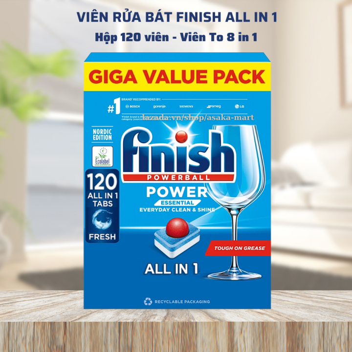 Viên rửa bát Finish All in one 120 viên mẫu mới nội địa châu âu viên ...