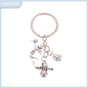 【SHANGZE4】 Sáng tạo tự làm móc chìa khóa cầu thủ bóng chuyền hợp kim Keyring quyến rũ phụ kiện mặt dây chuyền Quà Tặng