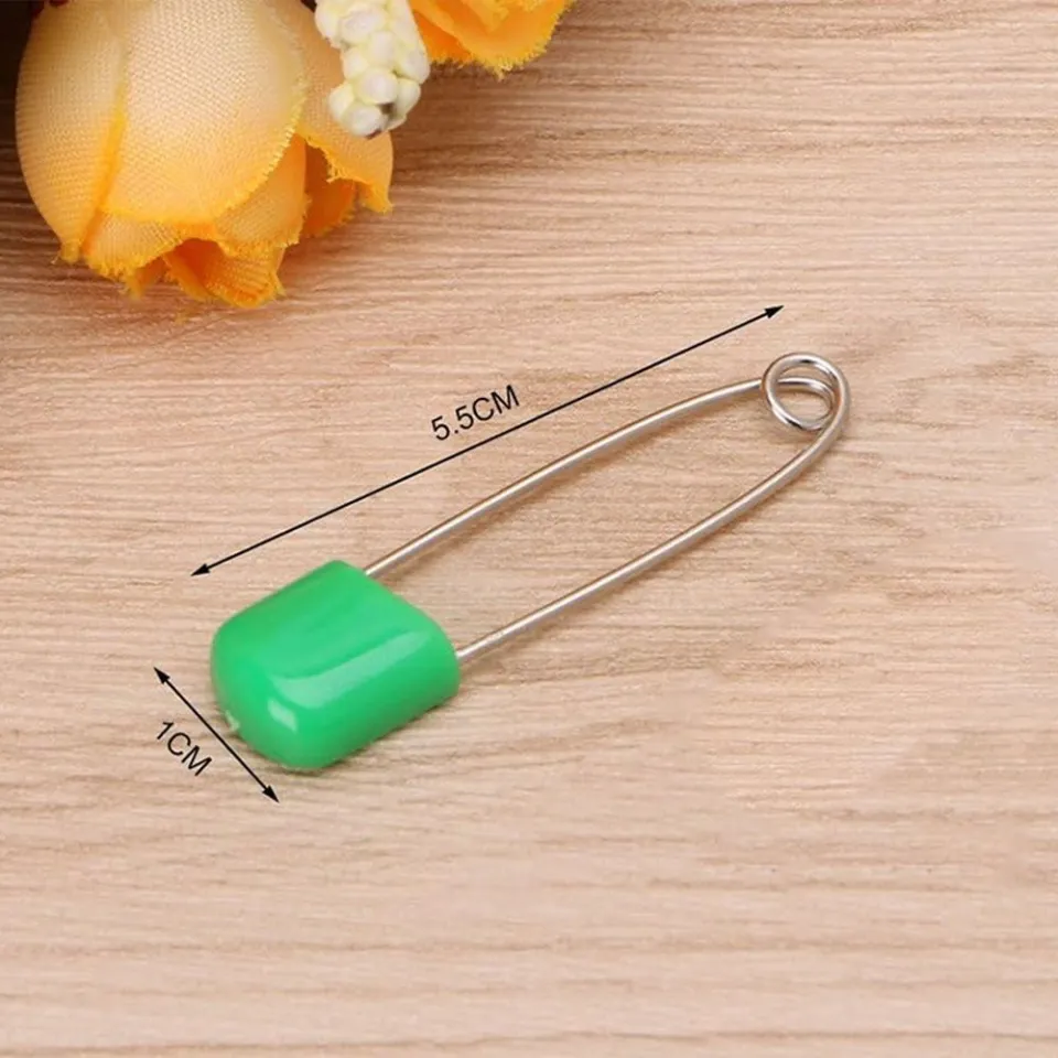 Cheap Candy Color Child Safety Pins Safety Locking Holder Sewing Pins  Infant Cloth Pins Home