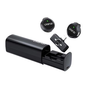 Ulanzi A21 Dual Wireless Button Microphone Lavalier Vlog Live Mic For Mobile Phone PC Laptop Computer