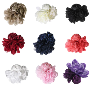 15cm 3D Silk Rose Flower Applique Handmade Evening Gowns Sewing Flower Dancer Dress Corsage Flower Brooch Sewing Patches