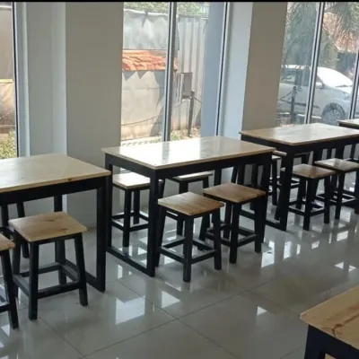(018). meja makan meja resto meja cafe meja kayu jati belanda meja kursi