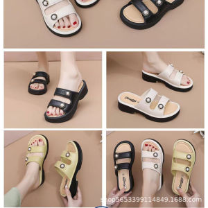[Free Shipping] New Fashionable And Trendy Wedge-Heeled WomenS Sandals Comfortable And Soft Suitable For Outdoor Wear Beach-Friendly Non-Slip Round-Toe And Open-Toe Design