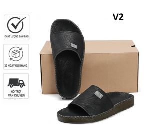 Dép doctor quai ngang da nam cao cấp đế khâu chỉ xung quanh toàn bộ chắc chắn V2