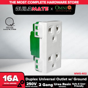 Buildmate x Omni Duplex Universal Outlet with Ground 16A  WWG-402