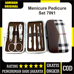 [PROMO] Gunting Kuku Set Perlengkapan Manicure Pedicure Nail Art - Menicure Pedicure Set 7IN1 Paket Pembersih Kuku Dompet Nail Art Set Gunting Kuku Pinset Gunting Lancip Korek Telinga