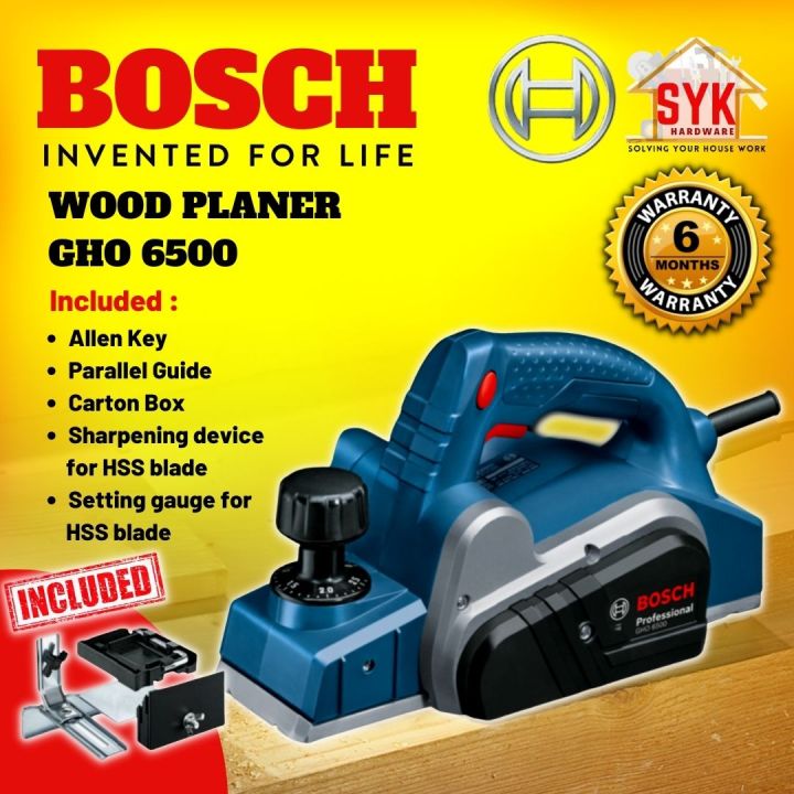 SYK BOSCH Wood Planer GHO6500 Wood Planner Woodworking Tools Mesin Ketam Kayu Electric 06015960L0 Lazada