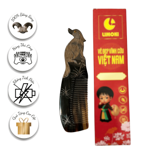 [BST 12 Con Giáp] Lược Sừng Mỹ Nghệ Limoki – Tuất (Cún)