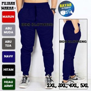 Celana Joger Babby Terry Tebal Super Jumbo / Celana Jogger Polos Pria Wanita Big Size (Ukuran Standar dan Jumbo)