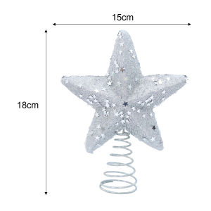 15CM Glitter Star Christmas Tree Top Star Sparkling Sequin Star Christmas Decoration Party Props