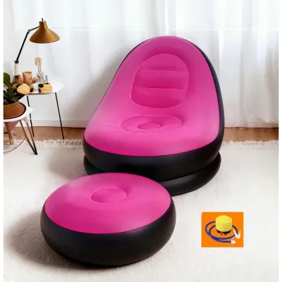 NLS [PROMO] sofa angin santai free pompa kursi santai dengan sandaran kaki
