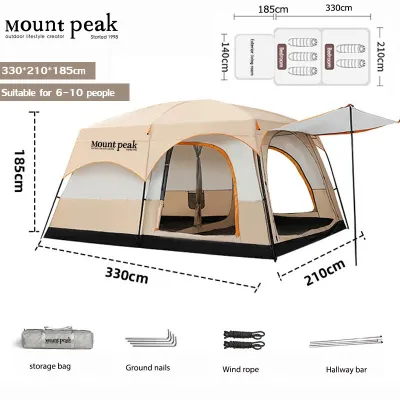 Mount Peak Khemah perkhemahan Upgraded Thickened Material Khemah Unta Camping Waterproof Tent Large Family Tent