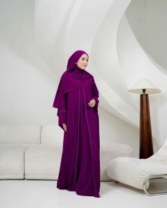 KAMALIA abaya sultan model mewah Ceruty Babydoll full furing Turki Arab Dubai Abaya Payet mutiara terbaru 2026 lebaran viral warna bugandy