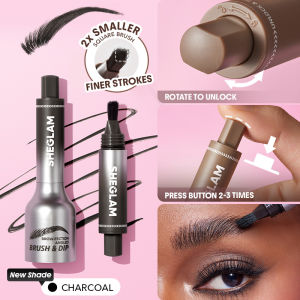 SHEGLAM Brow-Fection Angled Brush & Dip Liquid Eyebrow Gel Pen Microblade Effect Long-Lasting Waterproof Brow Makeup