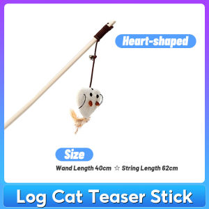 【In Stock】Pet Cat Stick Puppy Teaser Bell Feather Retractable Wood Stick Rod Funny Interactive Toy