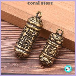 【Coral】💖【HOT SALE】🎈🎈 Hollow Brass Phật Sutra xi lanh Mặt dây chuyền Keychain Vòng cổ trang sức hộp