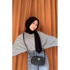 OUTFIT RAJUT Atasan Wanita Motip Kelelawar Basic Sweater Over Size