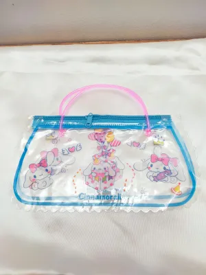 Tempat Pensil Mika Tenteng SANRIO - pouch mika transparant serbaguna motif kuromi melody hk purin