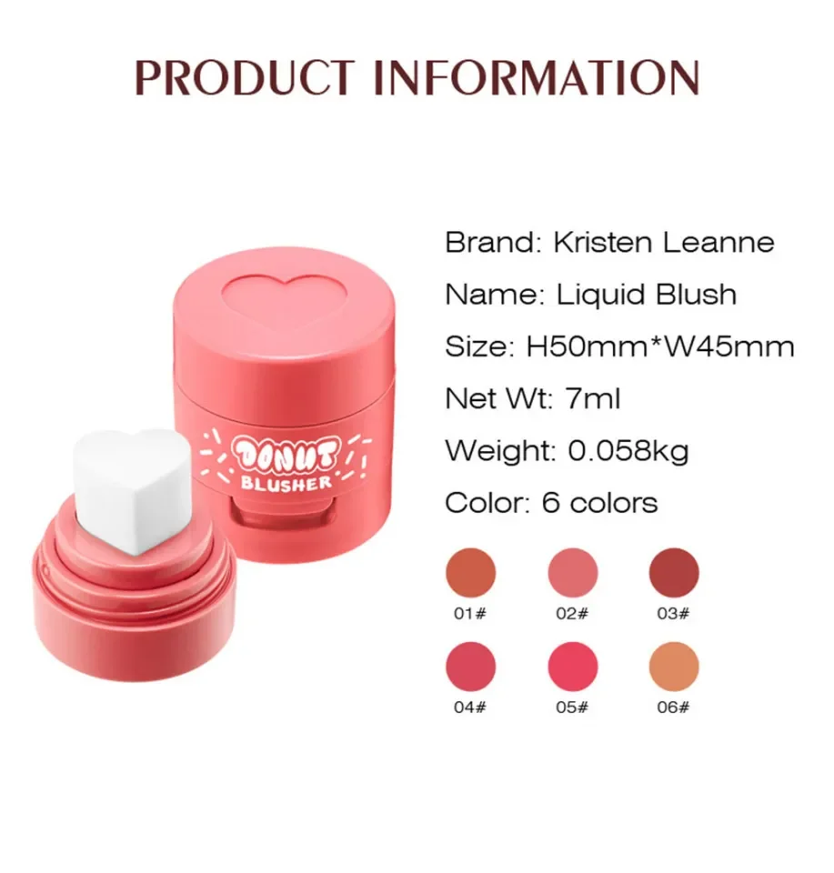 AAbeauty Kristen Leanne Love Air Cushion Liquid Blush Natural Nude Makeup  Matte Velvet Rouge With High Pigment Content 6 colors | Lazada