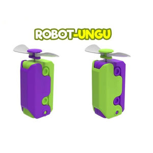 Kipas Angin Mini Genggam Handheld Robot Lucu Minifan USB Small Portable