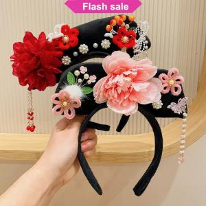 SHENHAO2🎀 Hoa Trung Quốc Phong Cách Mũ Nón Tua Ngọc Trai Cổ Phong Cách Headband Công Chúa Tóc Hoop Hanfu Mũ Hanfu Tóc Clip Phụ Nữ