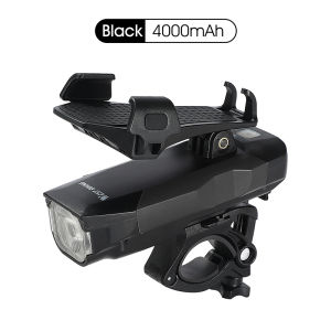 WEST BIKING Bicycle Light With Horn USB Rechargeable Cycling Headlight LED Flashlight With Phone Holder Bike Accessories Bicycle Front Light