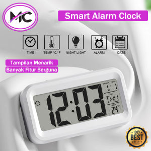 Jam Meja Digital LED Smart Alarm Clock Jam Weker Pintar Sensor Cahaya Thermometer Multifungsi
