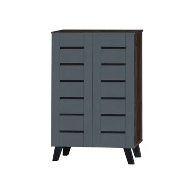 Living Mall LUNA 2 Doors Shoe Cabinet with Air Ventilation Shoe Rack in 2 Colours -Free Installation