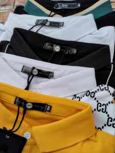 Korean-Style Graphic Print Polo Shirts for Men - High-Quality Cotton Casual Short Sleeve Tops