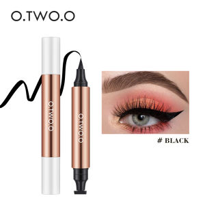 [LOCAL SHIPPING]O.TWO.O Stamp Eyeliner 2 in 1 Eyeliner Black Double Head Waterproof Eyeliner Pencil Eye Makeup Eyeliner Stamp Eyeliner