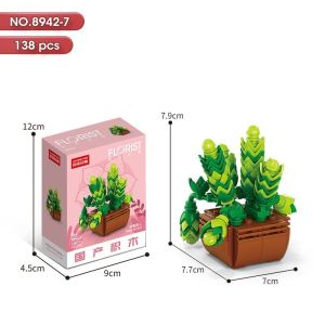 BETTIE Nano Block Flowers Pot Sukulen Bunga Model DIY Mainan Balok Buket Mainan Pendidikan