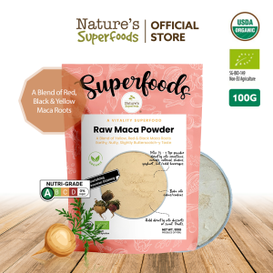 Natures Superfoods Organic Raw Maca Root Powder 100g | Peruvian Ginseng l Energizing l Balances Hormones