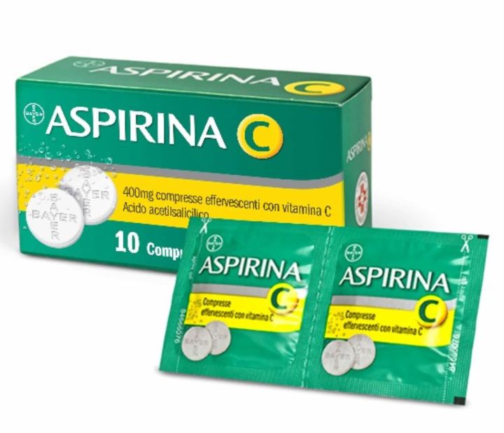 Spot Italian version Aspirin vitamin C effervescent tablets 10 tablets