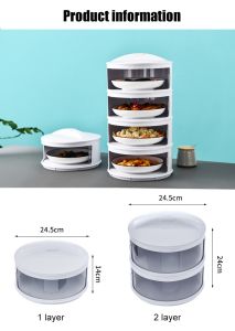 BOBI Shop Tudung Saji Susun Serbaguna - Rak Penyimpanan Makanan - Display Kontainer Makanan - Tingkat Transparan Anti Serangga (Diameter 26.5cm, Tinggi 10.5cm)