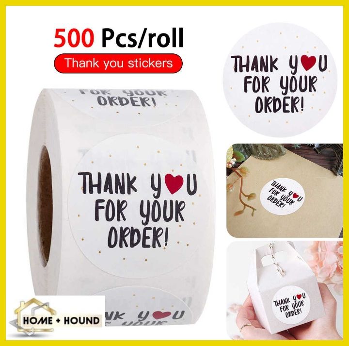 Home+Hound 500pcs Thank You Sticker Labels Permanent Sticker ...