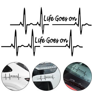 2pcs cuộc sống đi vào nhãn dán ô tô phổ biến chống thấm nước cá nhân Decal sáng tạo điện tâm đồ trang trí kiểu dáng xe máy tự động bên ngoài Sticker