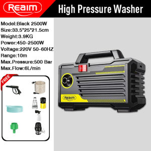 REAIM Portable Pressure Washer 3800W Complete Cleaning Kit with Spray Gun and Water Filter