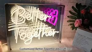 Winbo  Customised High Brightness Personalized Silver Mirror Neon Light Sign for Wall Decoration Mirror